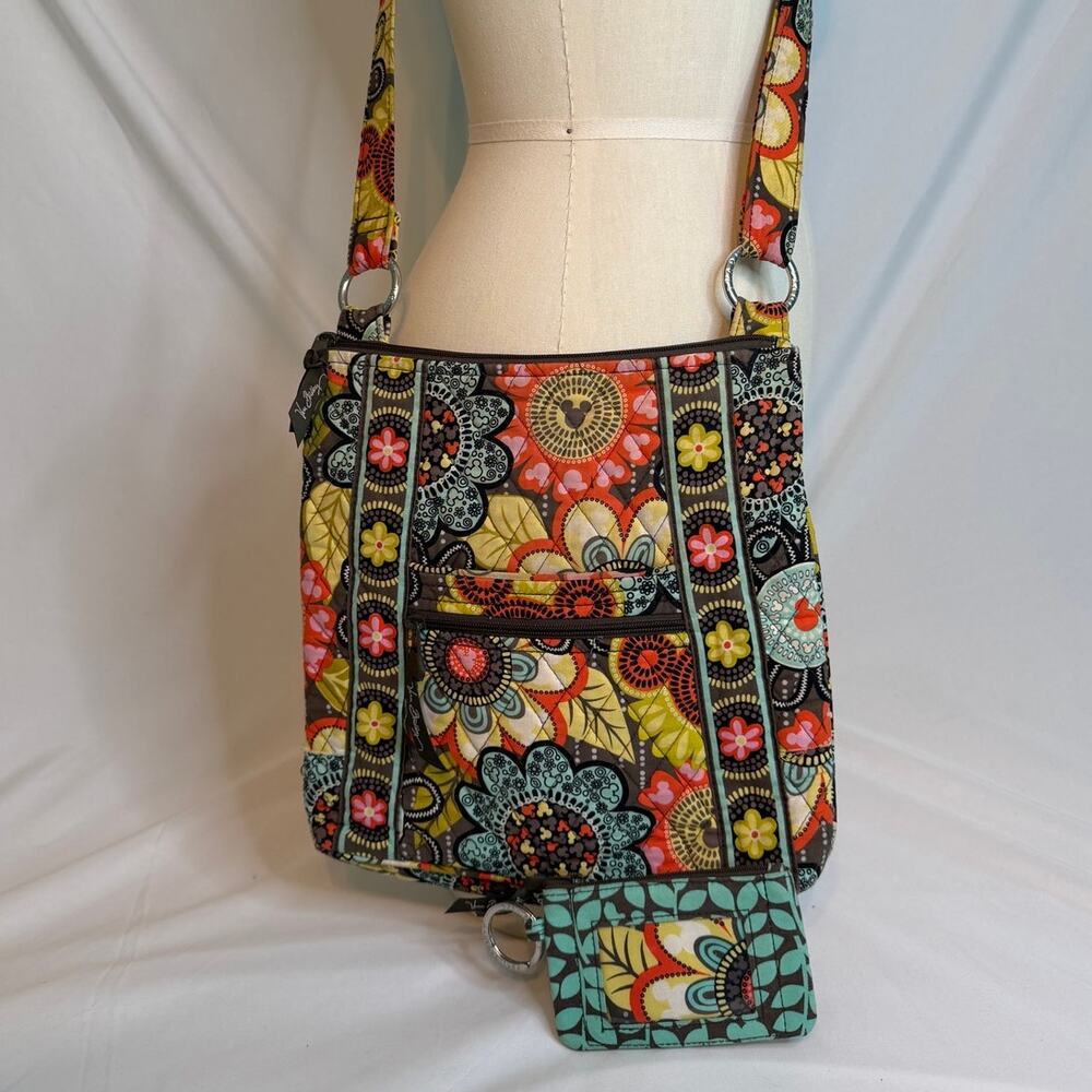 Vera Bradley Disney Parks Mickey's Perfect Petals Hipster Crossbody & ID Case
